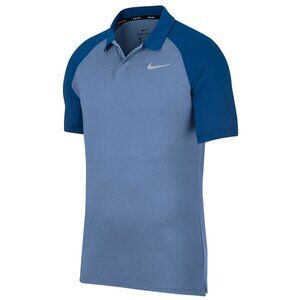 Nike Dri-Fit Golf Dry Raglan Short Sleeve Blue Polo Shirt Men's Size S-XXL